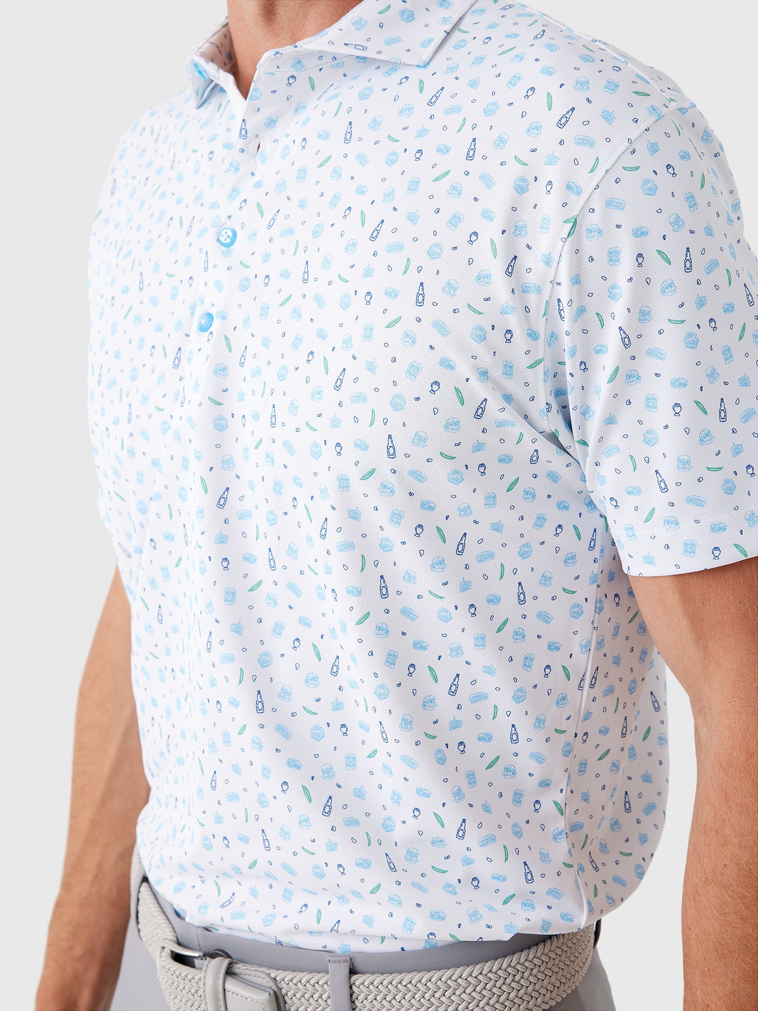Johnnie-O Men's Burgers 'N Beers Performance Mesh Polo - Saint Bernard