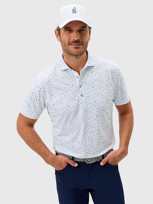 Johnnie-O Men's Burgers 'N Beers Performance Mesh Polo