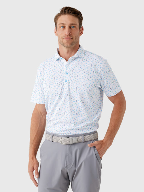 Johnnie-O Men's Burgers 'N Beers Performance Mesh Polo