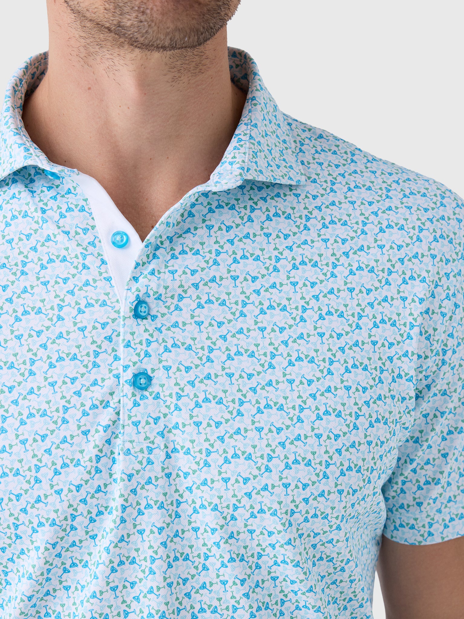 Johnnie-O Men's Cocktail Time Performance Mesh Polo - Saint Bernard