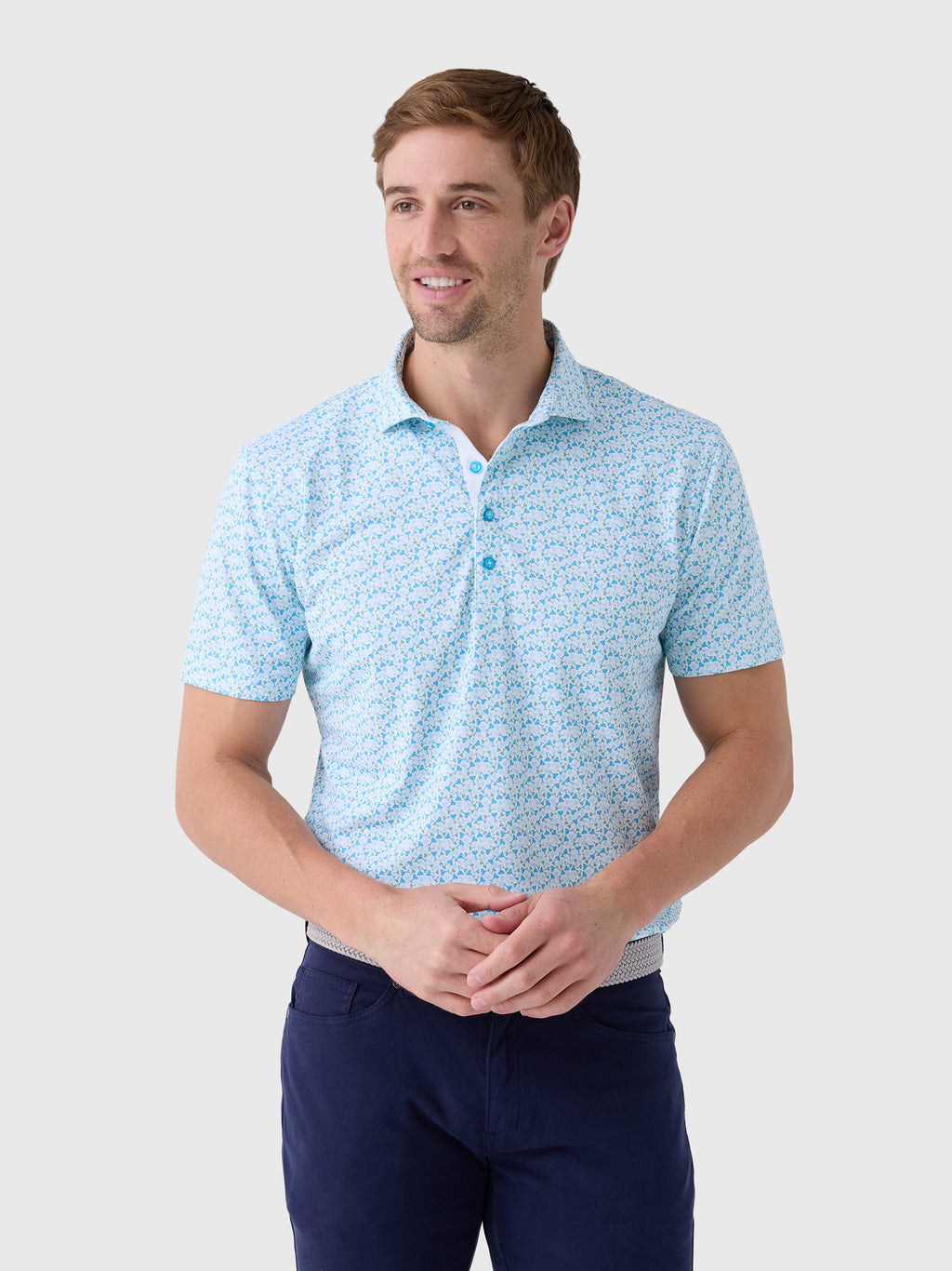 Johnnie-O Men's Cocktail Time Performance Mesh Polo - Saint Bernard