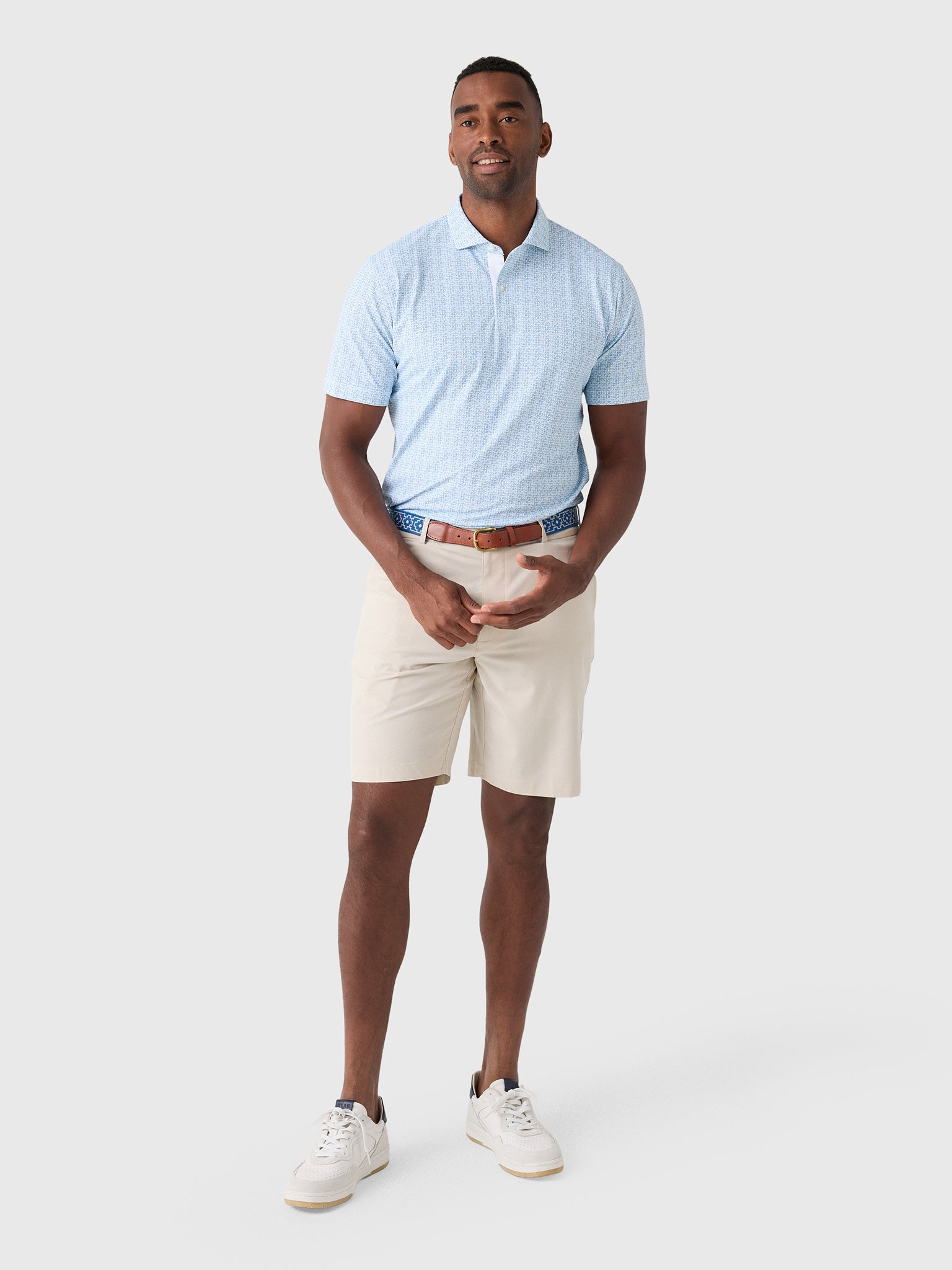 Johnnie-O Men's Vintage Floral Performance Mesh Polo - Saint Bernard