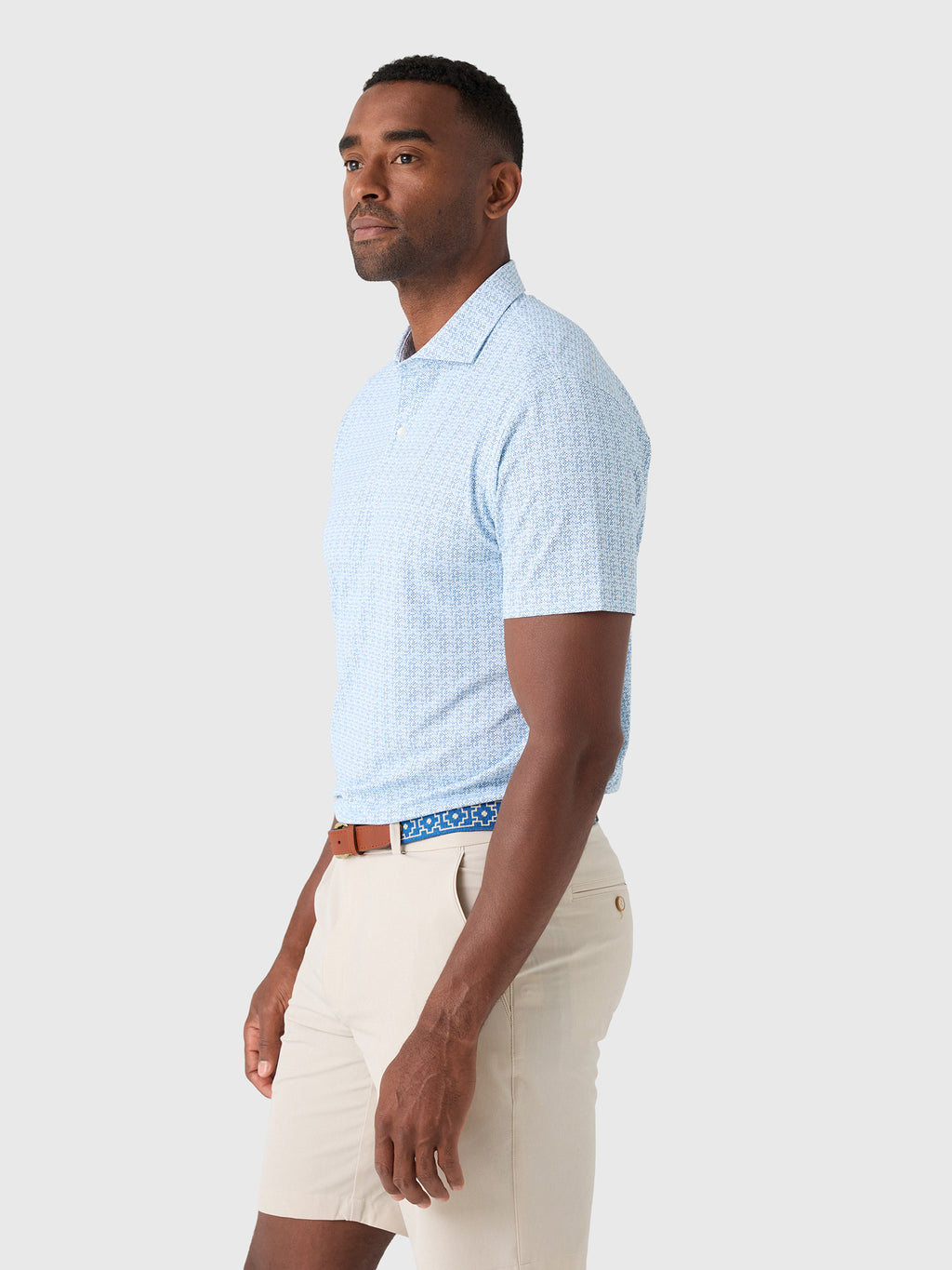 Johnnie-O Men's Vintage Floral Performance Mesh Polo - Saint Bernard
