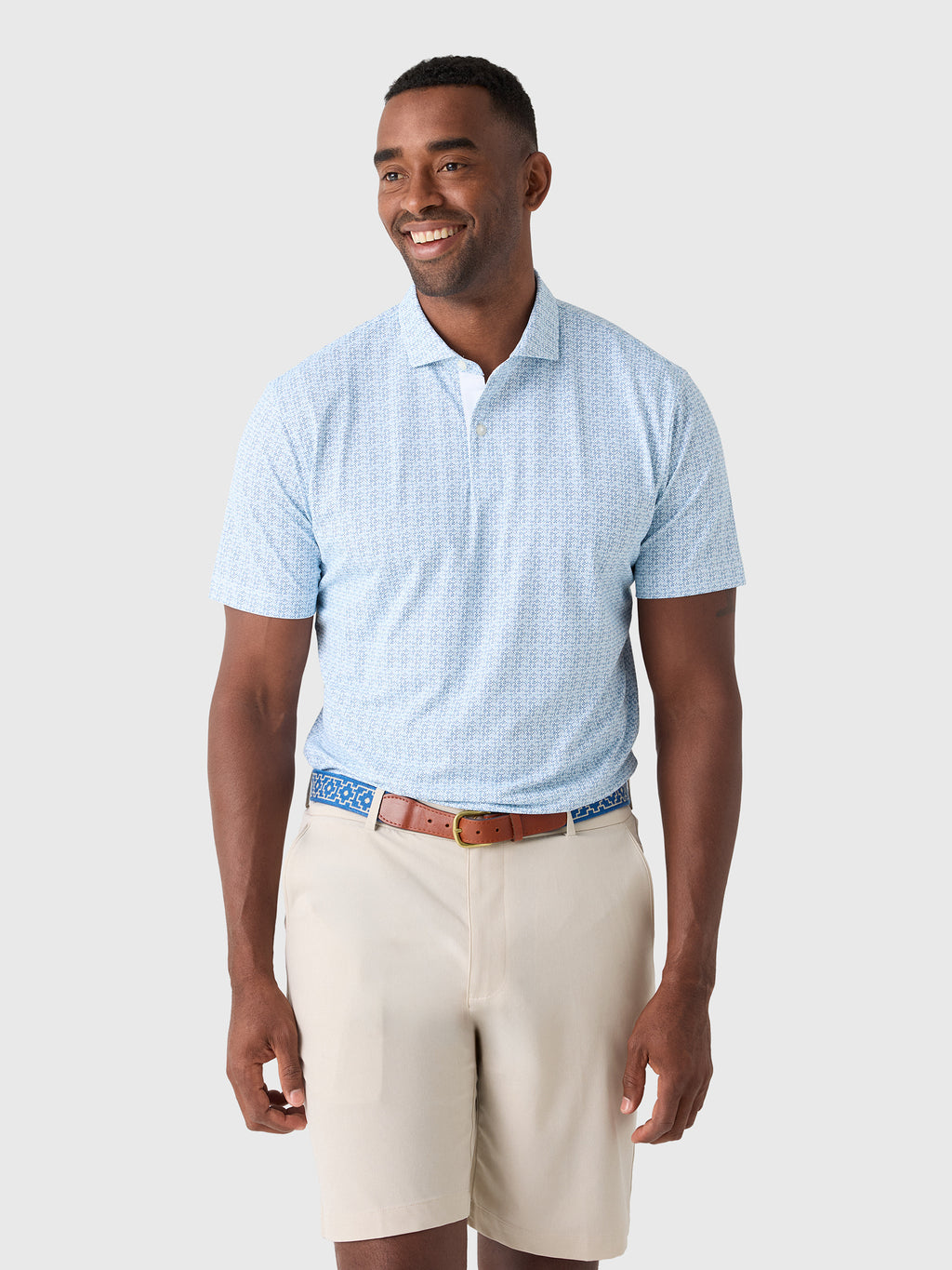 Johnnie-O Men's Vintage Floral Performance Mesh Polo - Saint Bernard