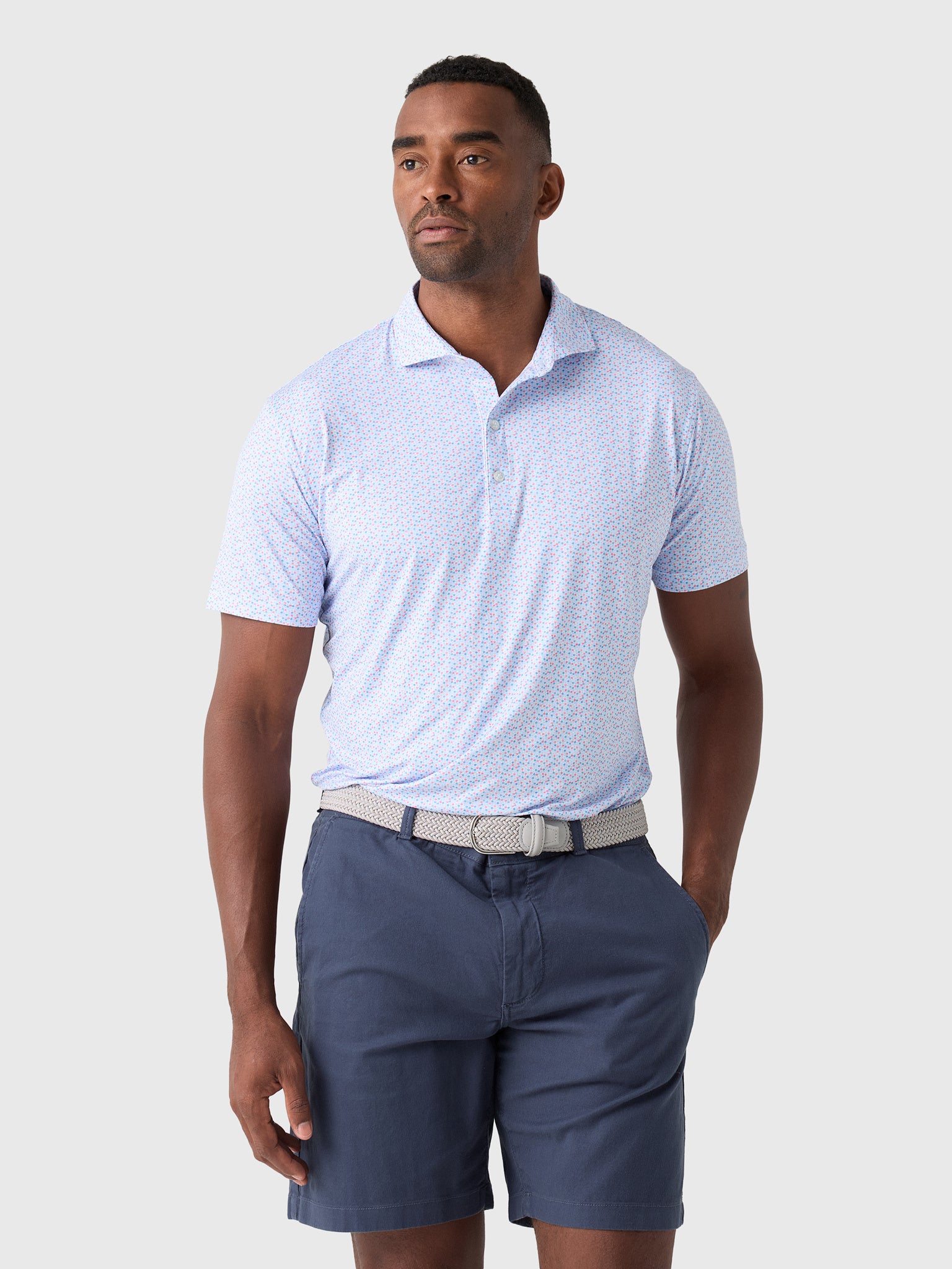 Johnnie-O Men's Petals Featherweight Performance Polo - Saint Bernard