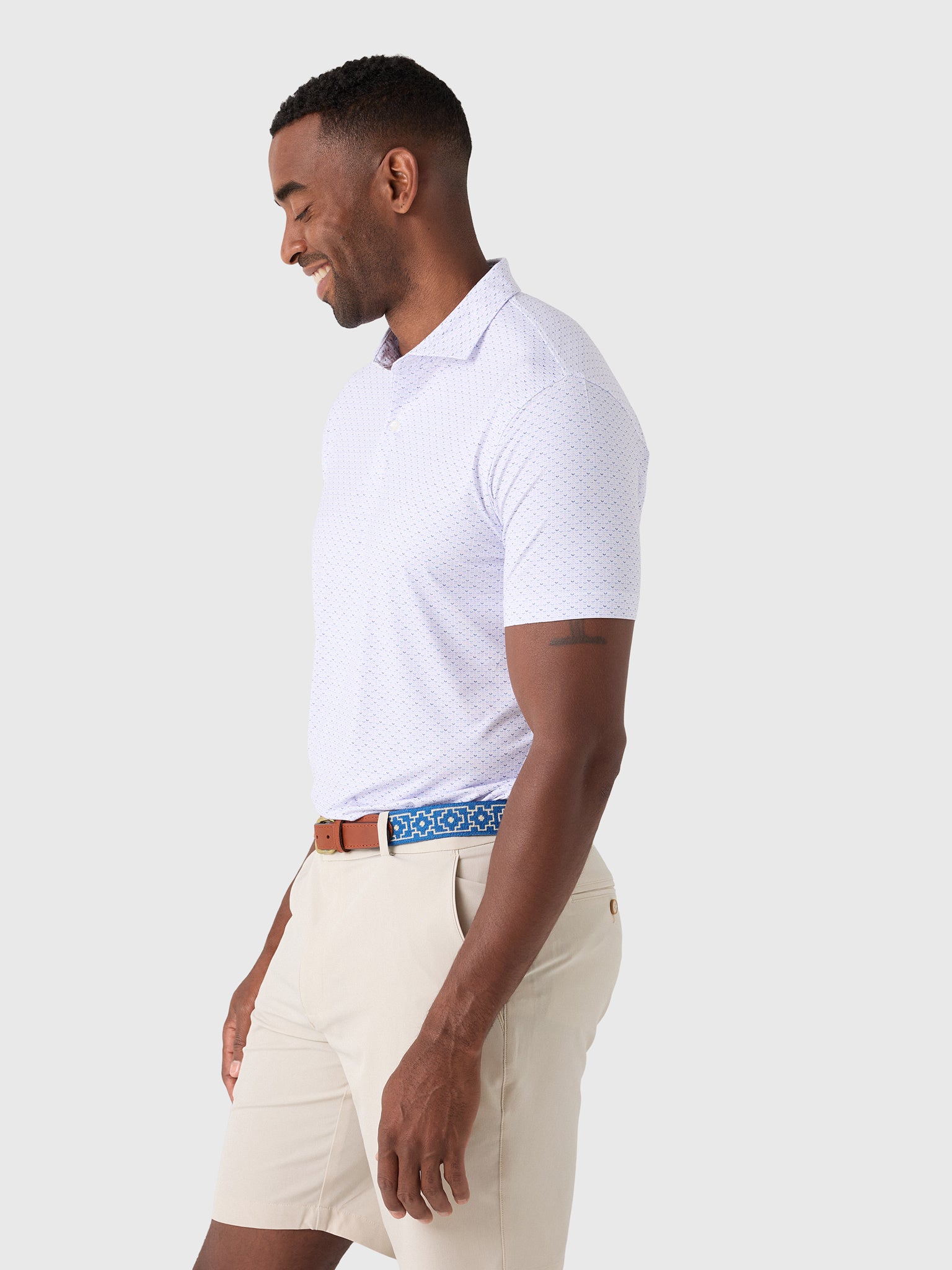 Johnnie-O Men's Fall Flower Featherweight Performance Polo - Saint Bernard