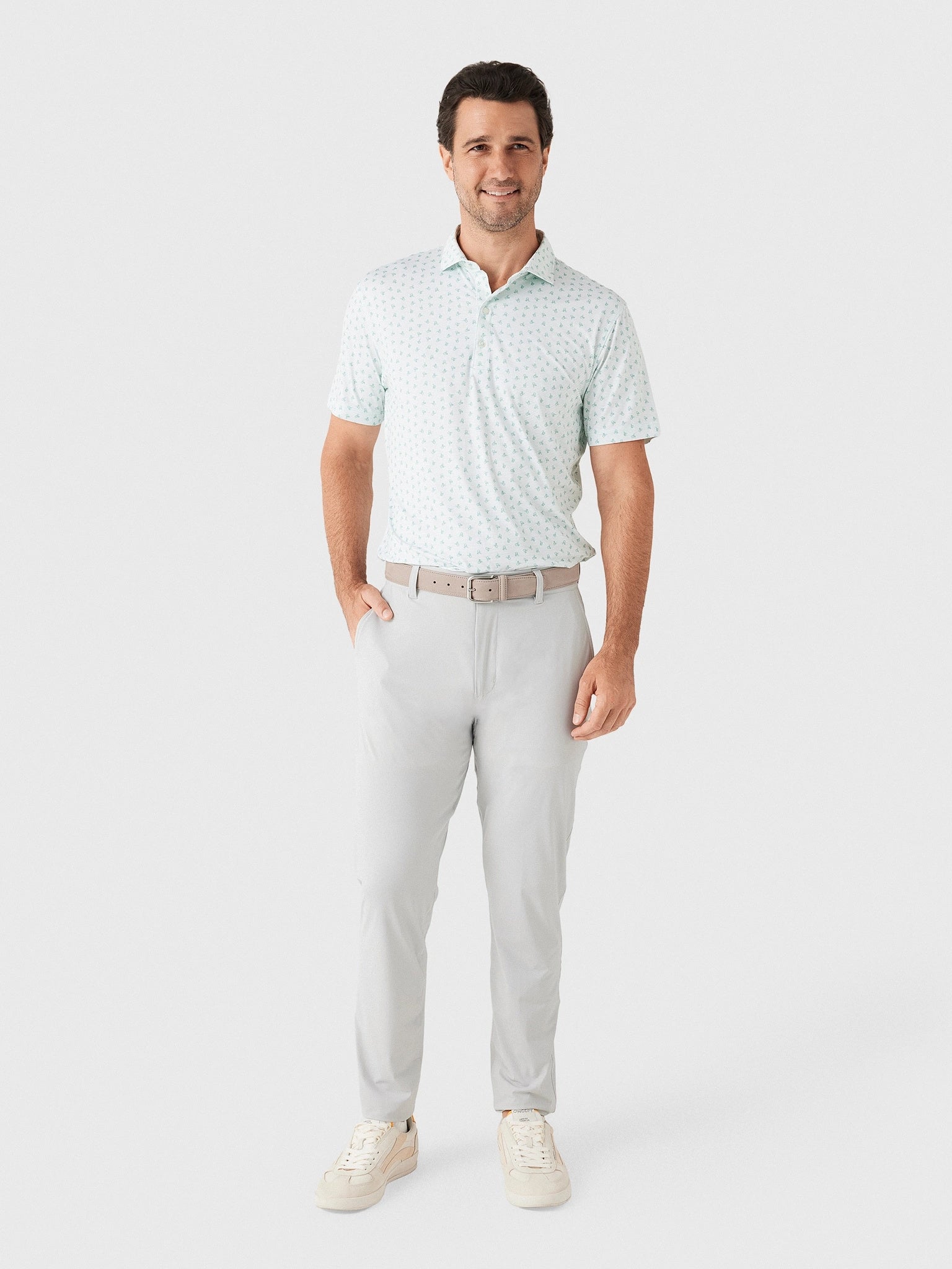 Johnnie-O Men's One For The Road Featherweight Performance Polo - Saint Bernard