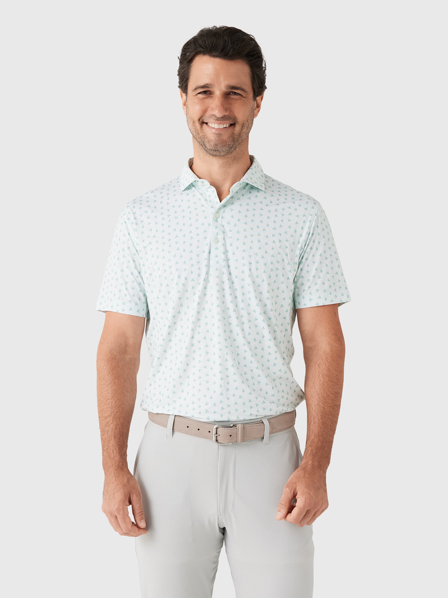 Johnnie-O Men's One For The Road Featherweight Performance Polo - Saint Bernard