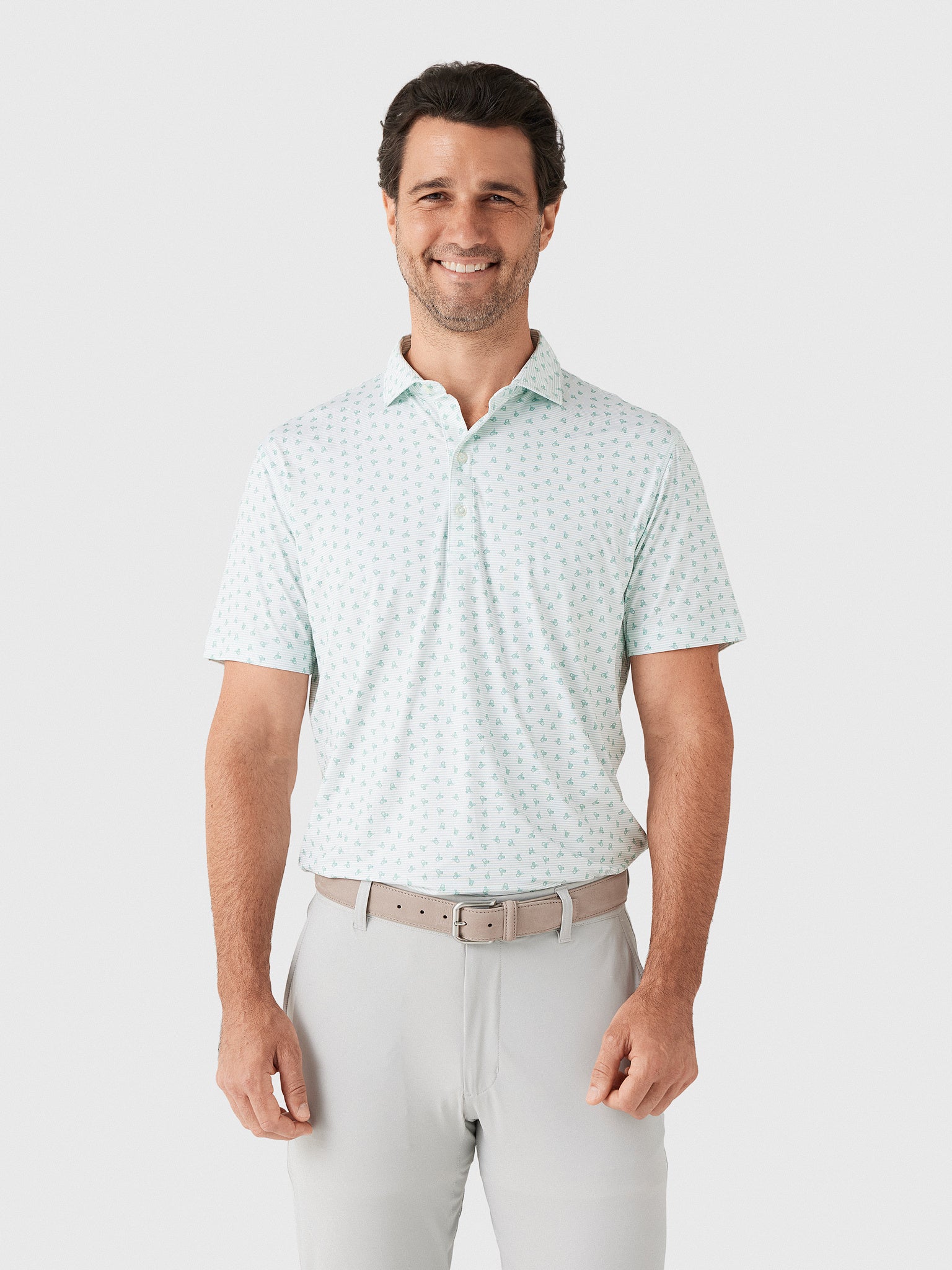 Johnnie-O Men's One For The Road Featherweight Performance Polo - Saint Bernard
