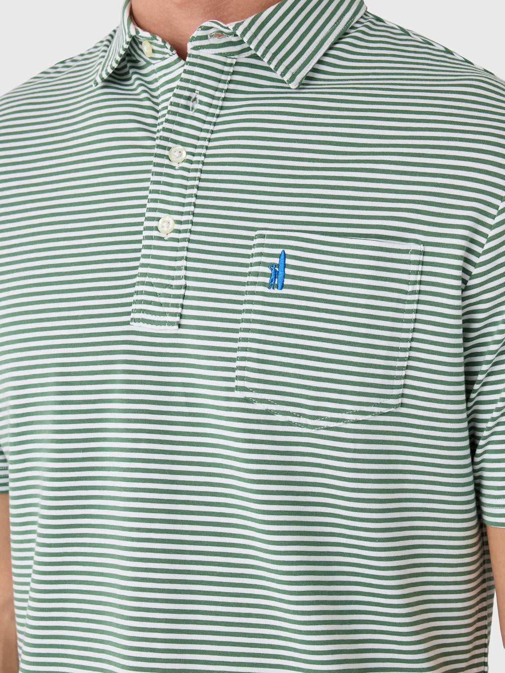 Johnnie-O Men's Jacks Stripe Original 4-Button Polo - Saint Bernard