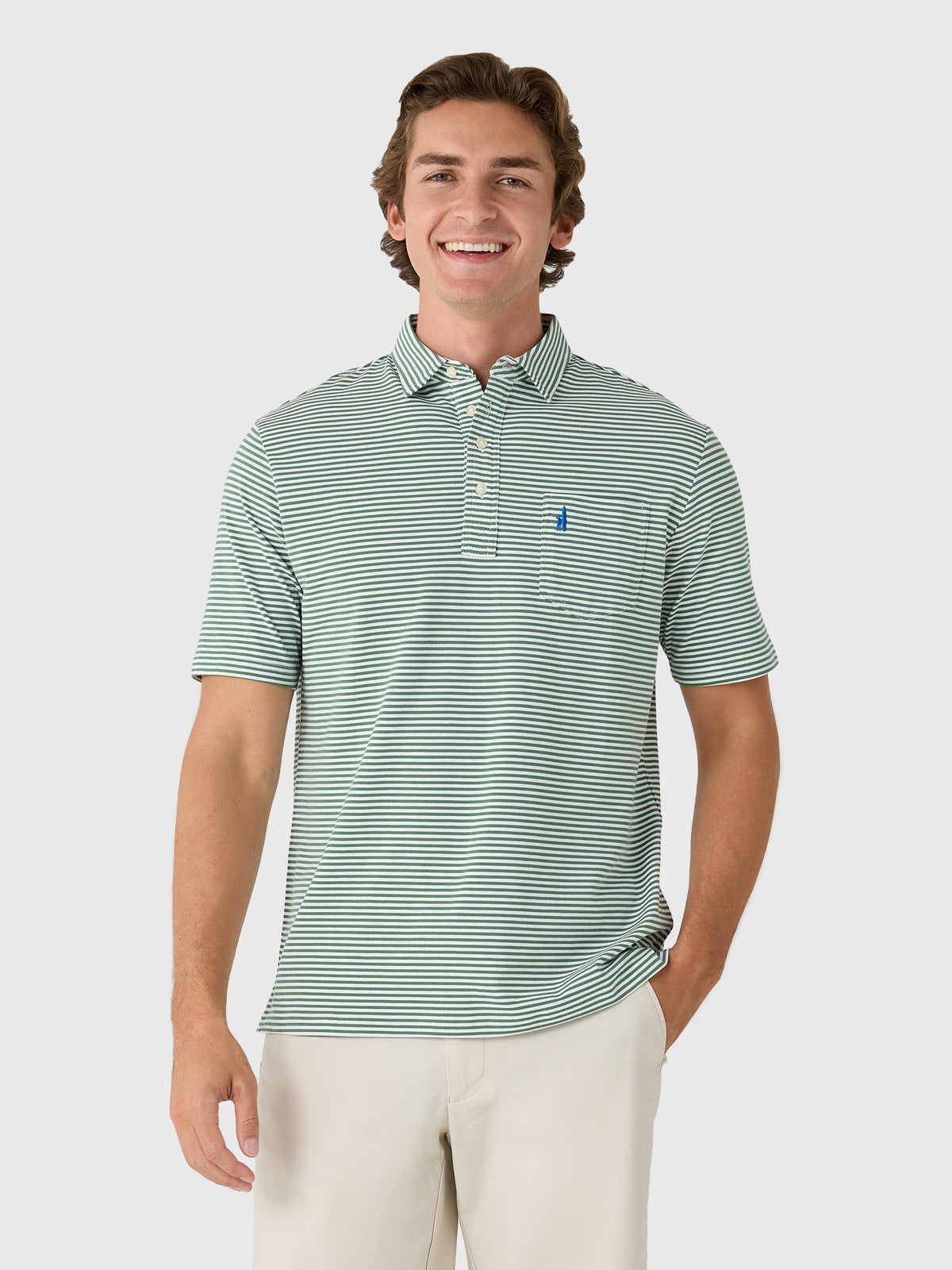 Johnnie-O Men's Jacks Stripe Original 4-Button Polo - Saint Bernard