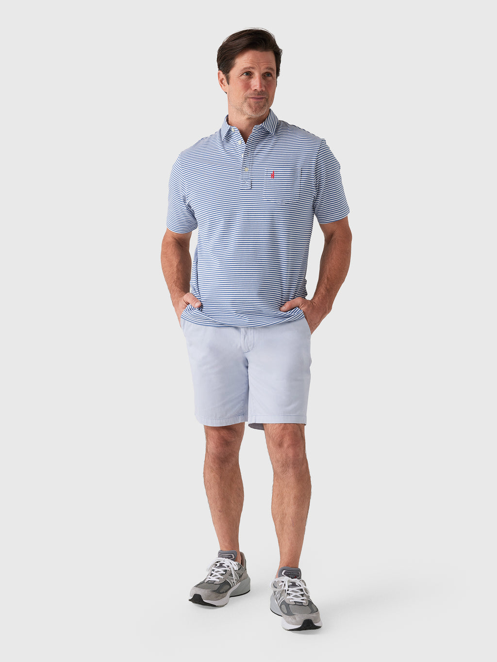 Johnnie-O Men's Jacks Stripe Original 4-Button Polo - Saint Bernard