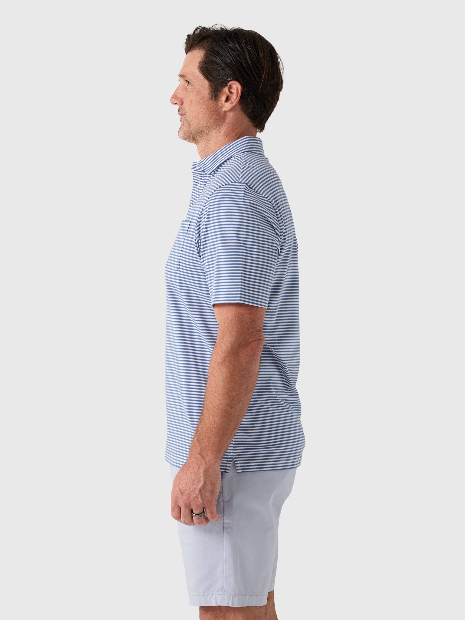 Johnnie-O Men's Jacks Stripe Original 4-Button Polo - Saint Bernard