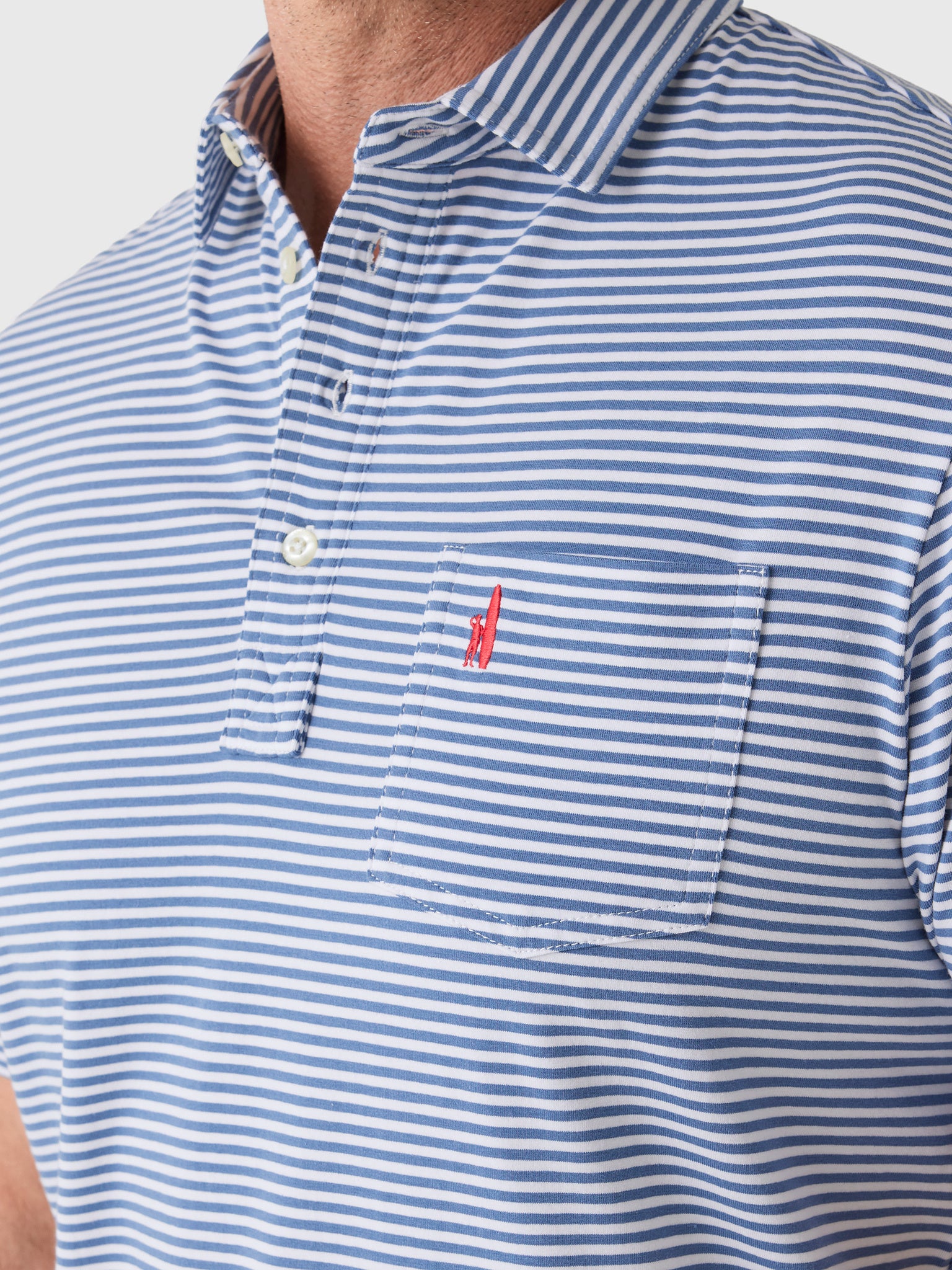 Johnnie-O Men's Jacks Stripe Original 4-Button Polo - Saint Bernard
