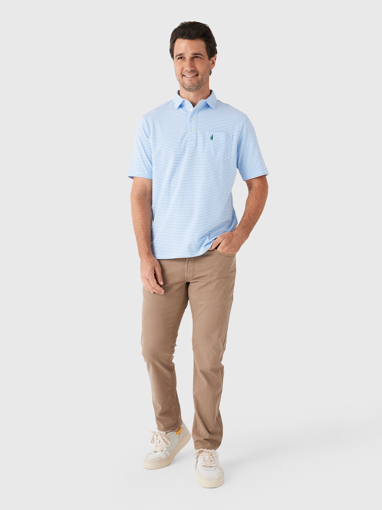 Johnnie-O Men's Jacks Stripe Original 4-Button Polo - Saint Bernard