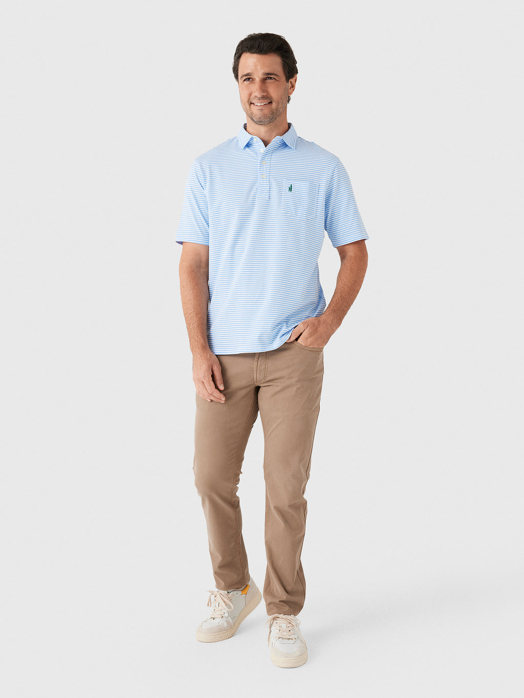 Johnnie-O Men's Jacks Stripe Original 4-Button Polo - Saint Bernard