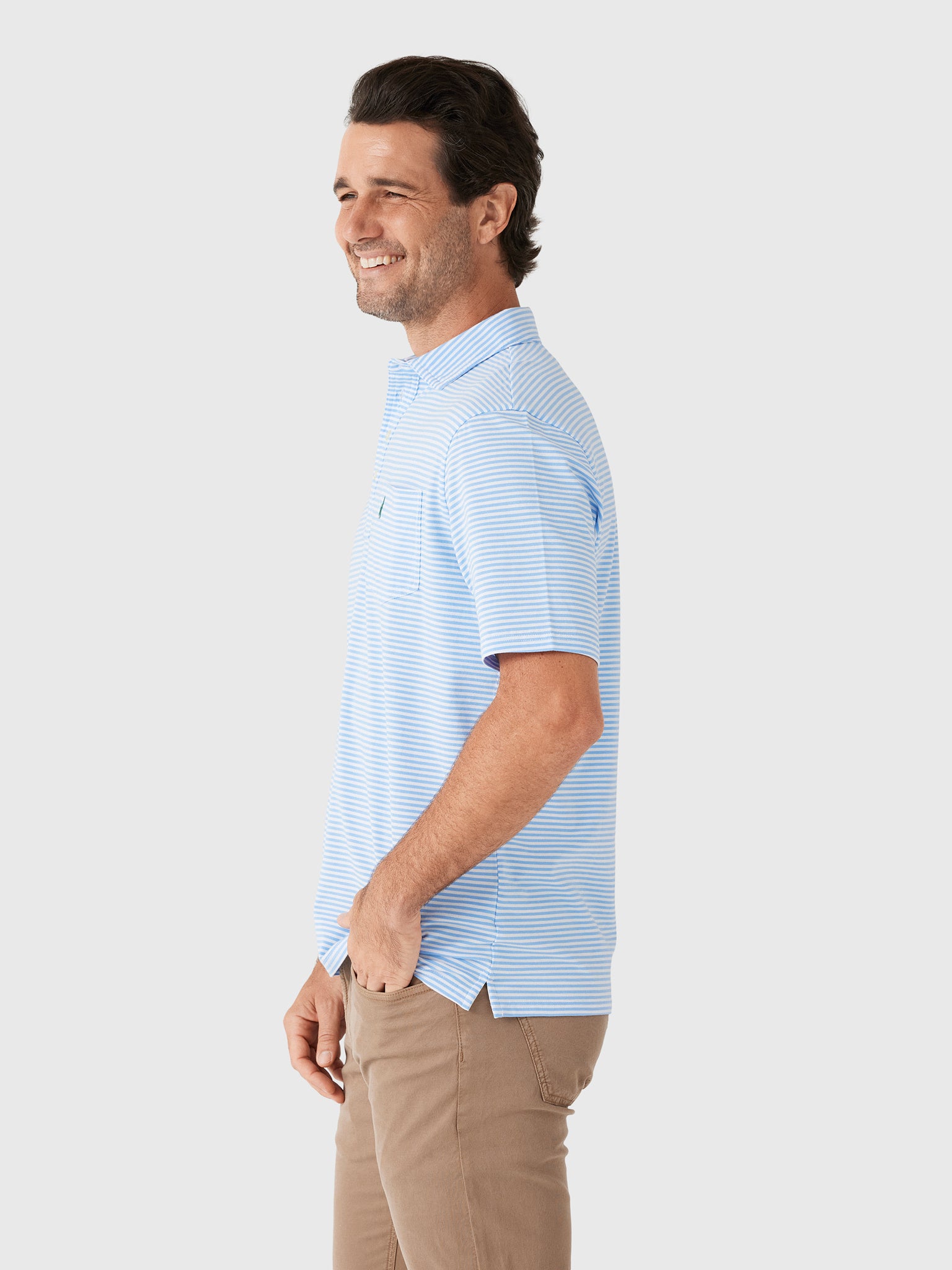 Johnnie-O Men's Jacks Stripe Original 4-Button Polo - Saint Bernard