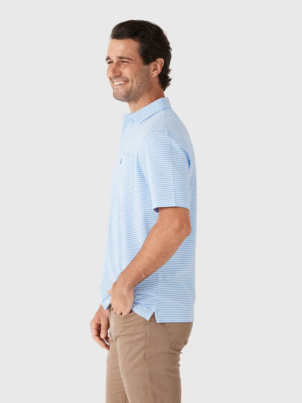 Johnnie-O Men's Jacks Stripe Original 4-Button Polo - Saint Bernard