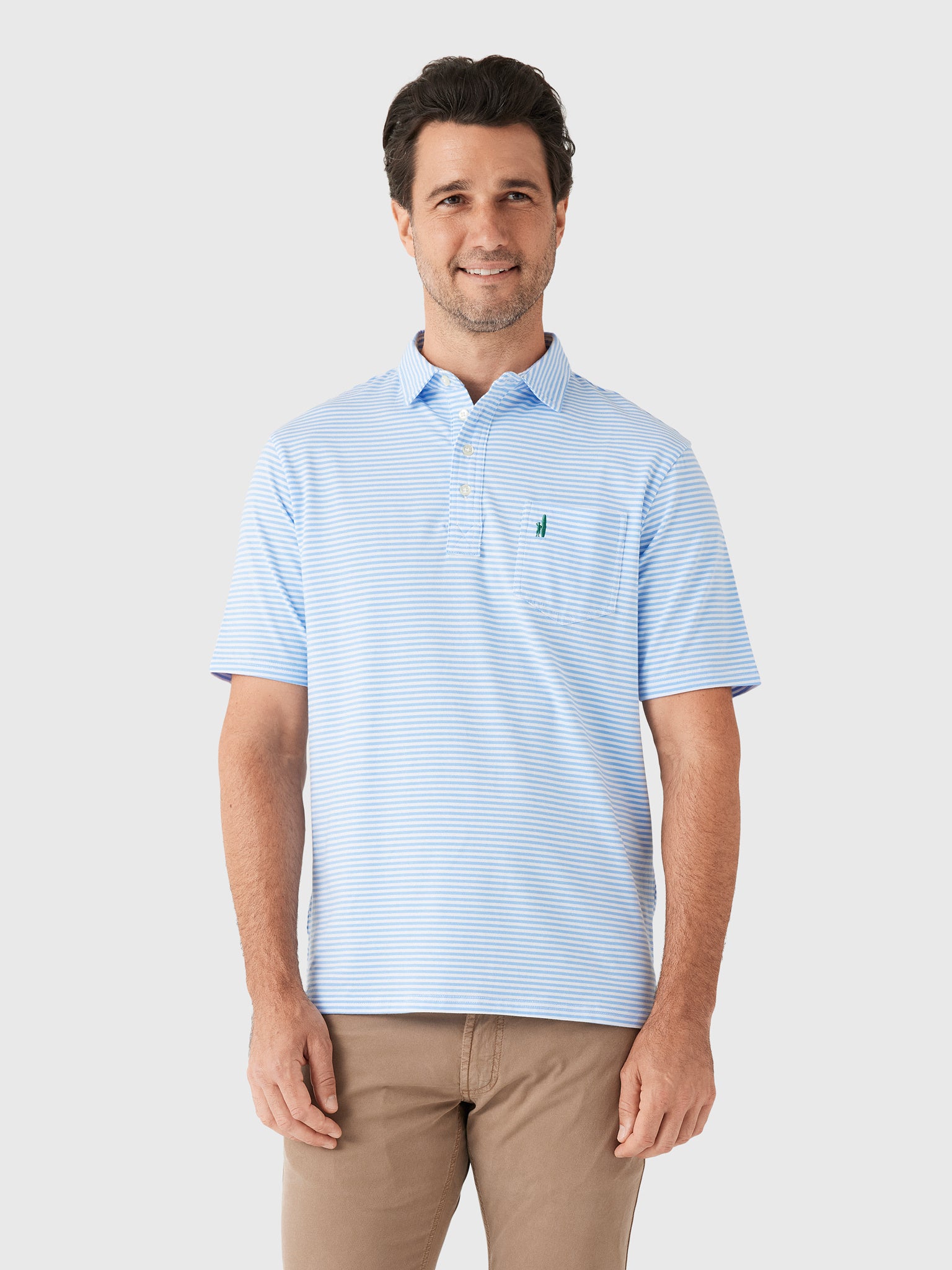 Johnnie-O Men's Jacks Stripe Original 4-Button Polo - Saint Bernard
