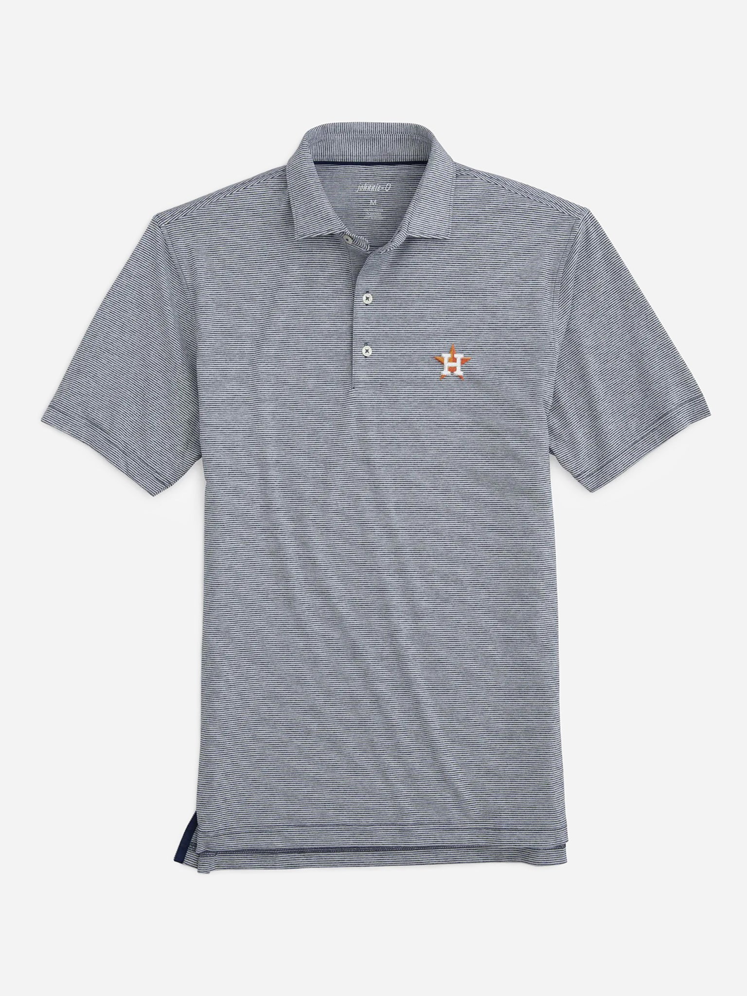 Johnnie-O Men's Houston Astros Lyndon Striped Jersey Performance Polo - Saint Bernard