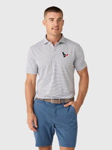Johnnie-O Men's Houston Texans Lyndonn Striped Performance Jersey Polo - Saint Bernard