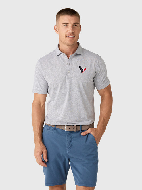 Johnnie-O Men's Houston Texans Lyndonn Striped Performance Jersey Polo