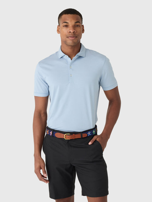 Johnnie-O Men's Lyndonn Stripe Performance Jersey Polo - Saint Bernard