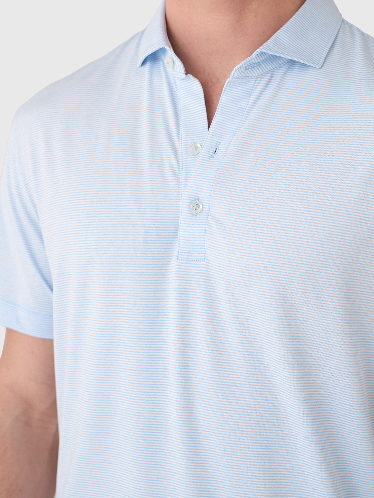 Johnnie-O Men's Lyndonn Stripe Performance Jersey Polo - Saint Bernard