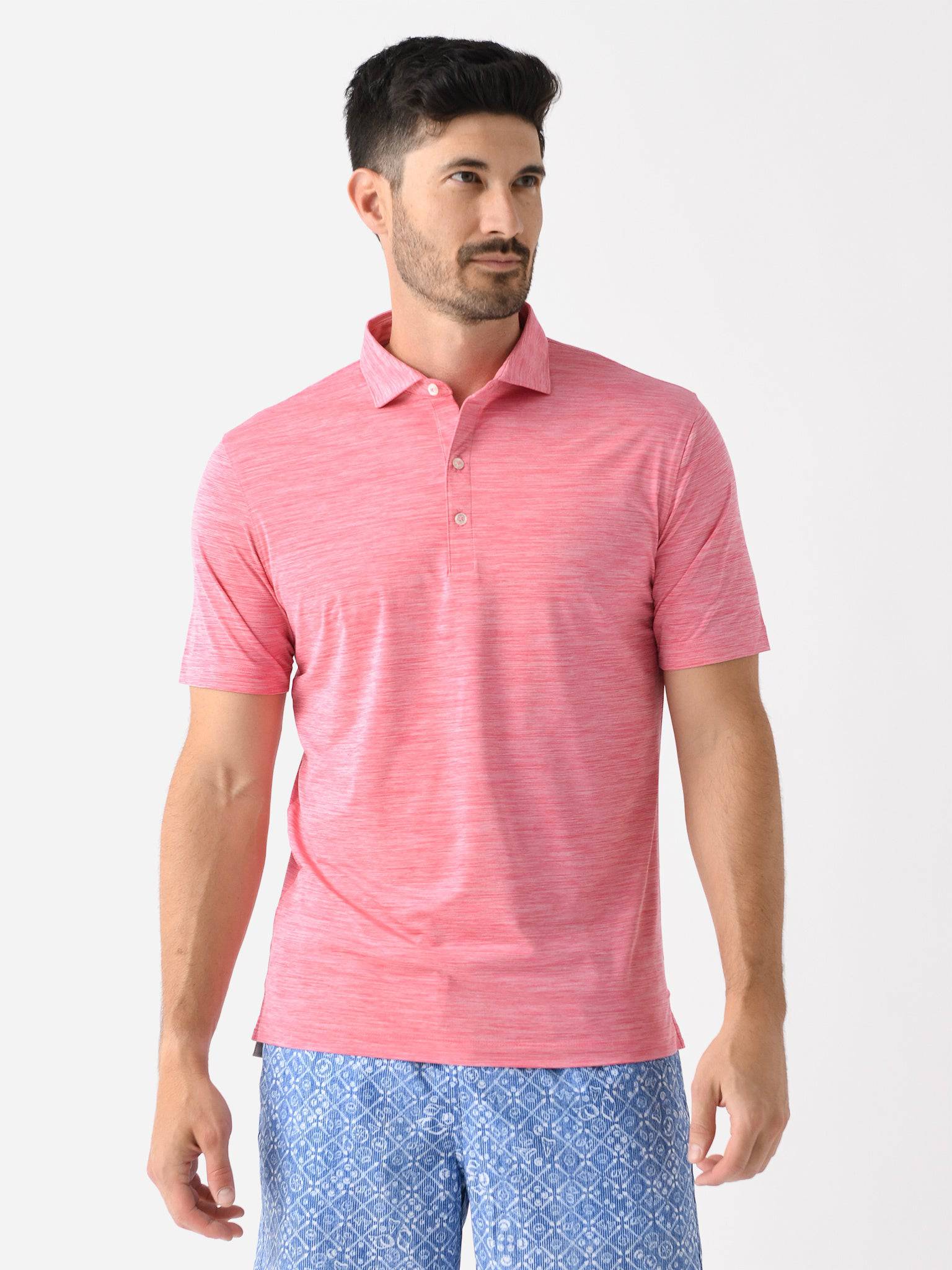 Johnnie-O Men's Huron Solid Featherweight Performance Polo - Saint Bernard