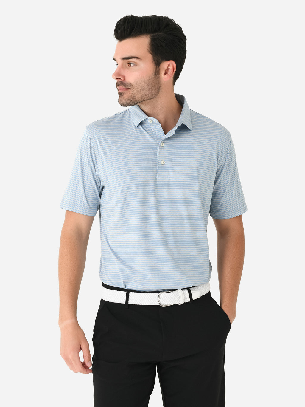 Johnnie-O Men's Arnold Striped Prep-Formance Polo - Saint Bernard