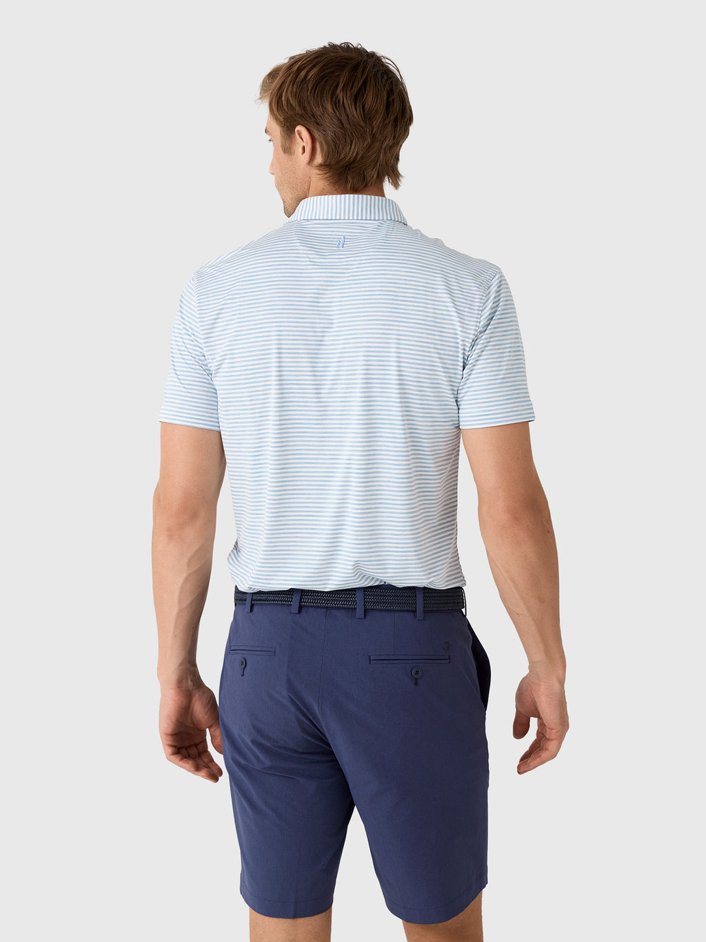 Johnnie-O Men's Seymour Stripe Performance Featherweight Polo - Saint Bernard