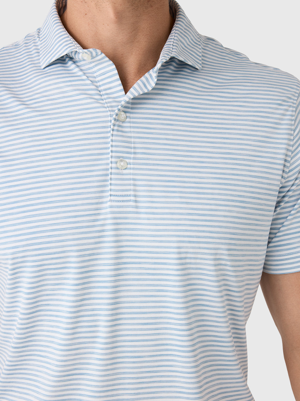 Johnnie-O Men's Seymour Stripe Performance Featherweight Polo - Saint Bernard