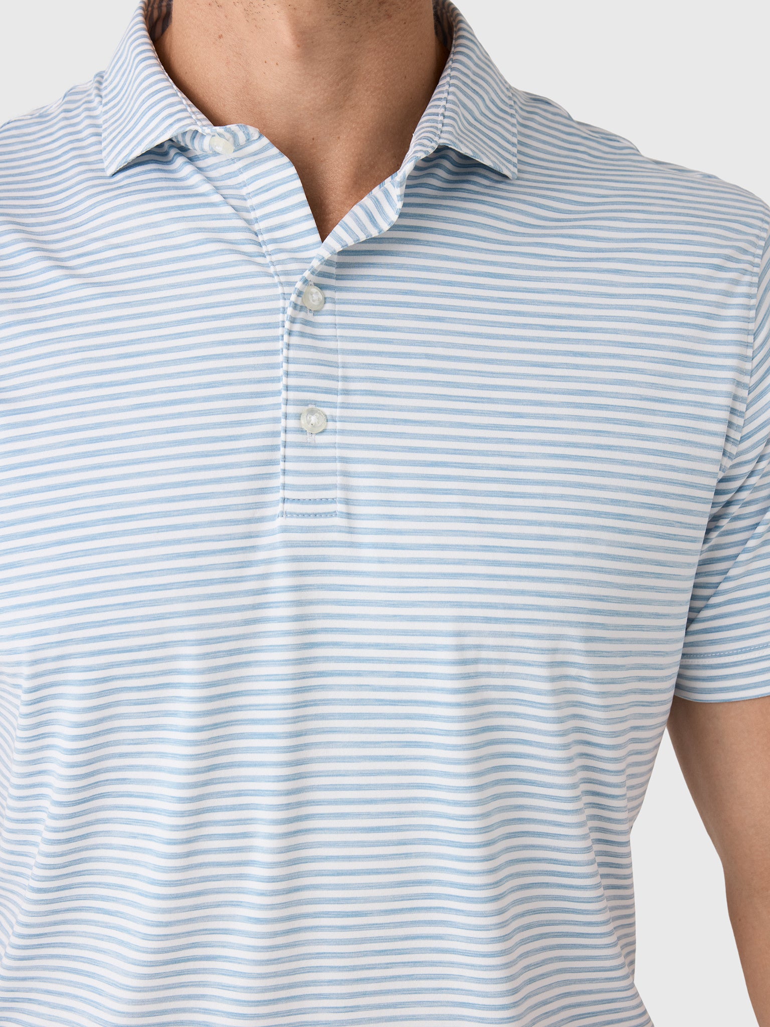 Johnnie-O Men's Seymour Stripe Performance Featherweight Polo - Saint Bernard