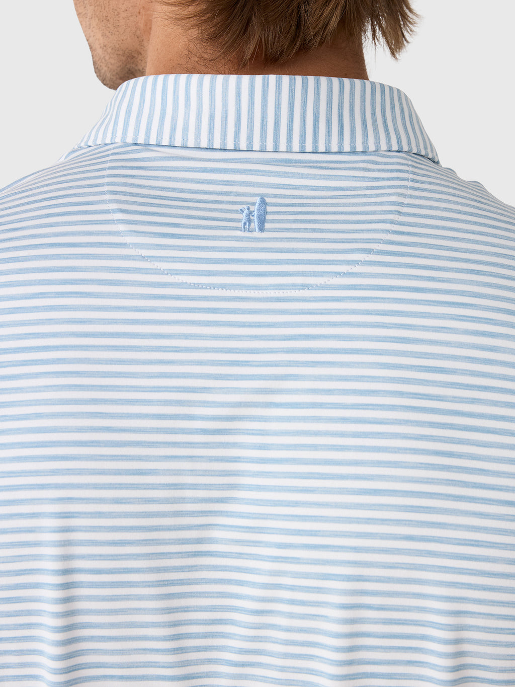 Johnnie-O Men's Seymour Stripe Performance Featherweight Polo - Saint Bernard