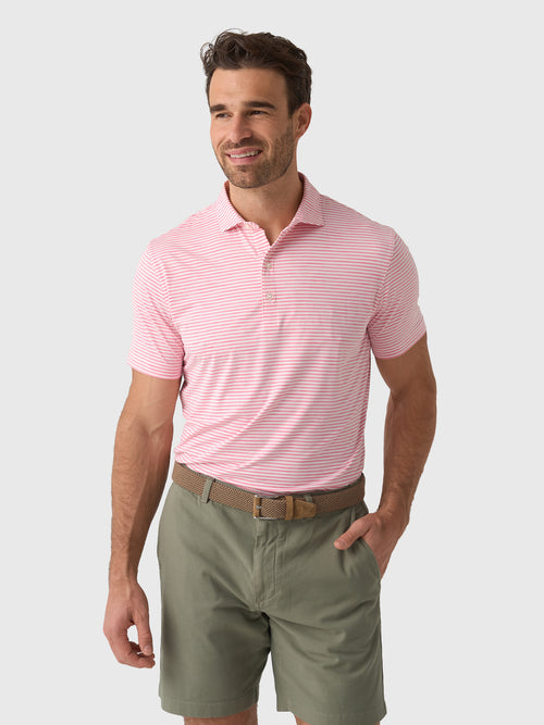 Johnnie-O Men's Seymour Stripe Performance Featherweight Polo