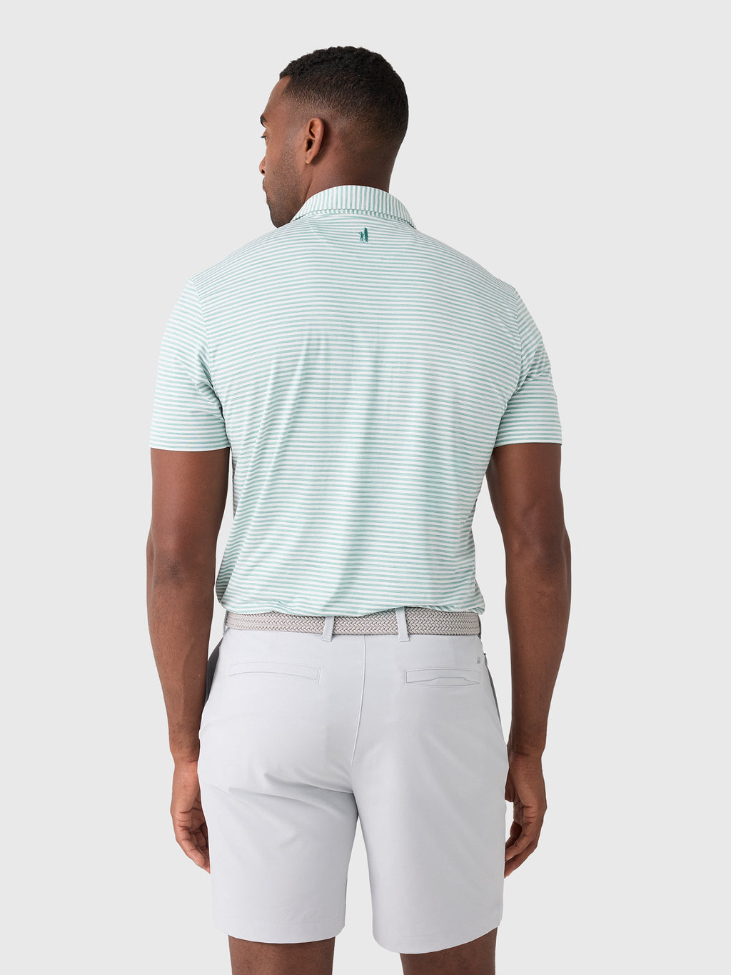Johnnie-O Men's Seymour Stripe Performance Featherweight Polo - Saint Bernard