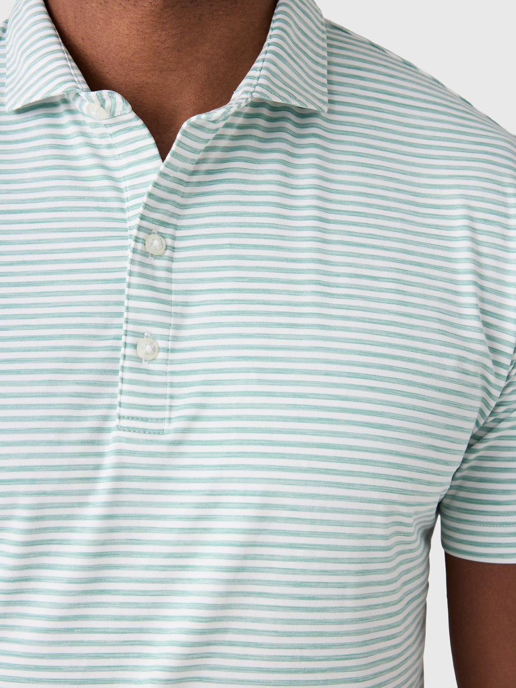 Johnnie-O Men's Seymour Stripe Performance Featherweight Polo - Saint Bernard