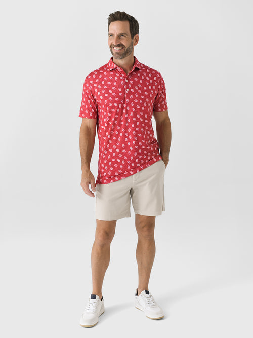 Johnnie-O Men's University of Oklahoma Stadium Exeter Printed Jersey Performance Polo