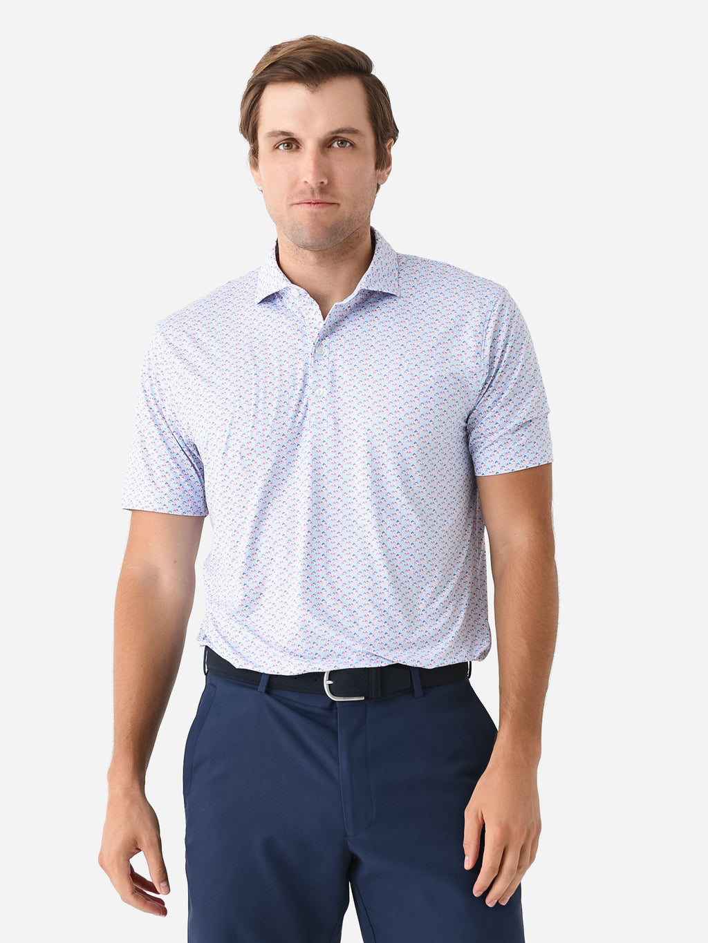 Johnnie-O Men's Forbes Featherweight Printed Polo - Saint Bernard