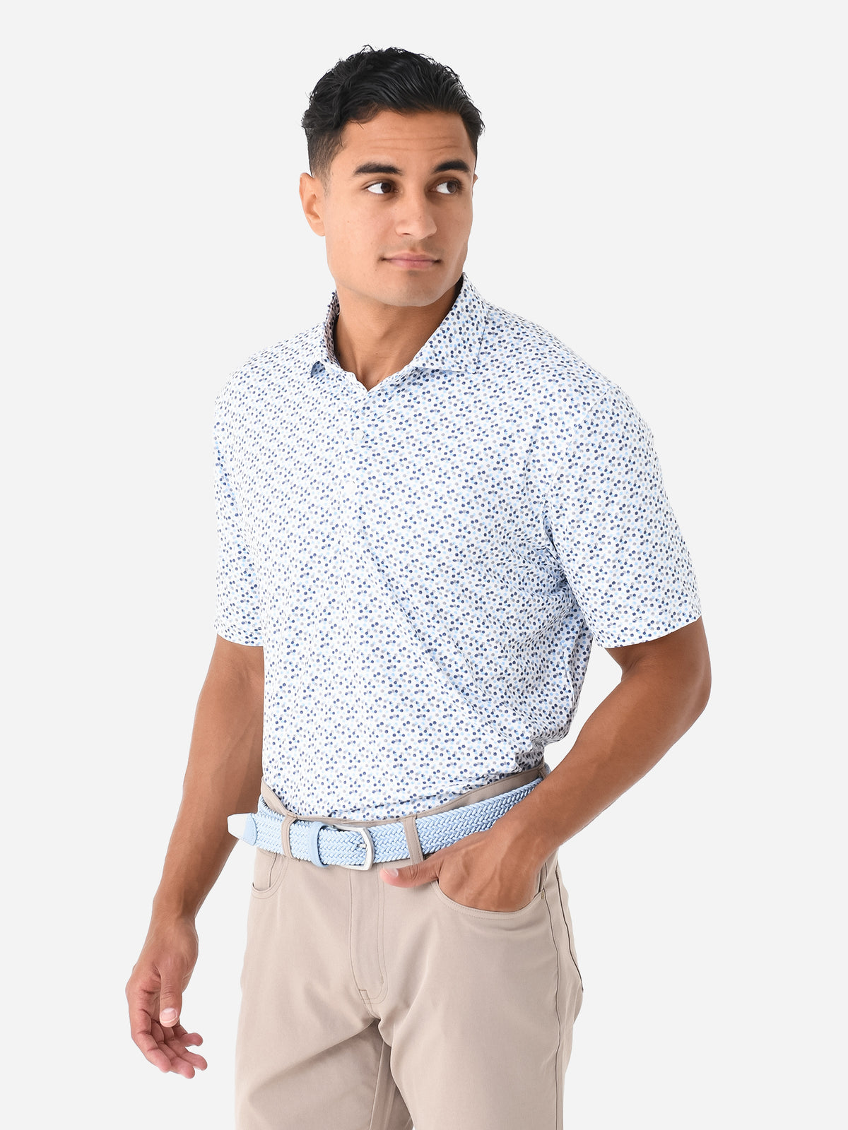 Johnnie-O Men's Berkley Featherweight Printed Polo - Saint Bernard