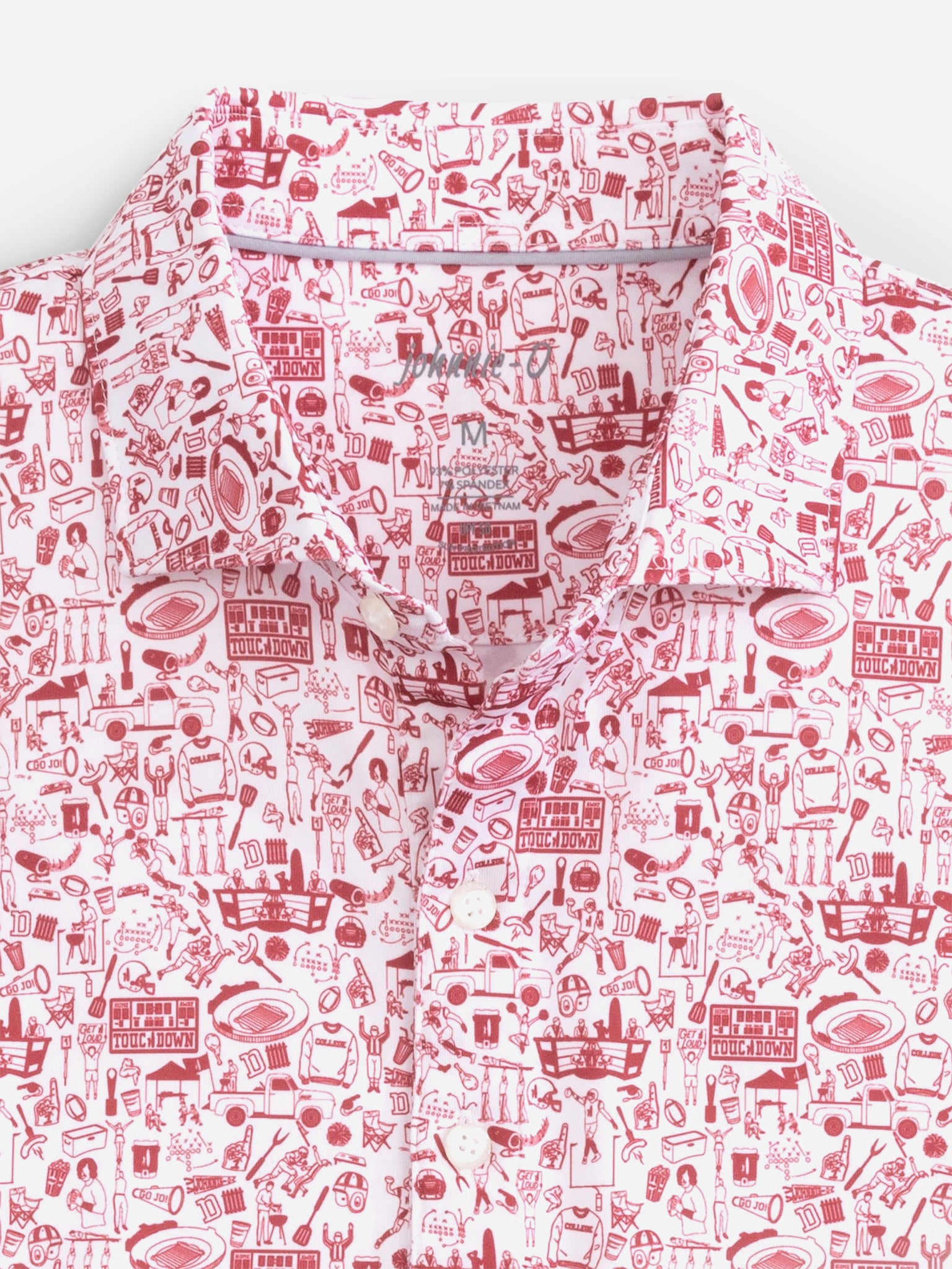 Johnnie-O Collegiate Men's Tailgater 2.0 Printed Jersey Performance Polo - Saint Bernard