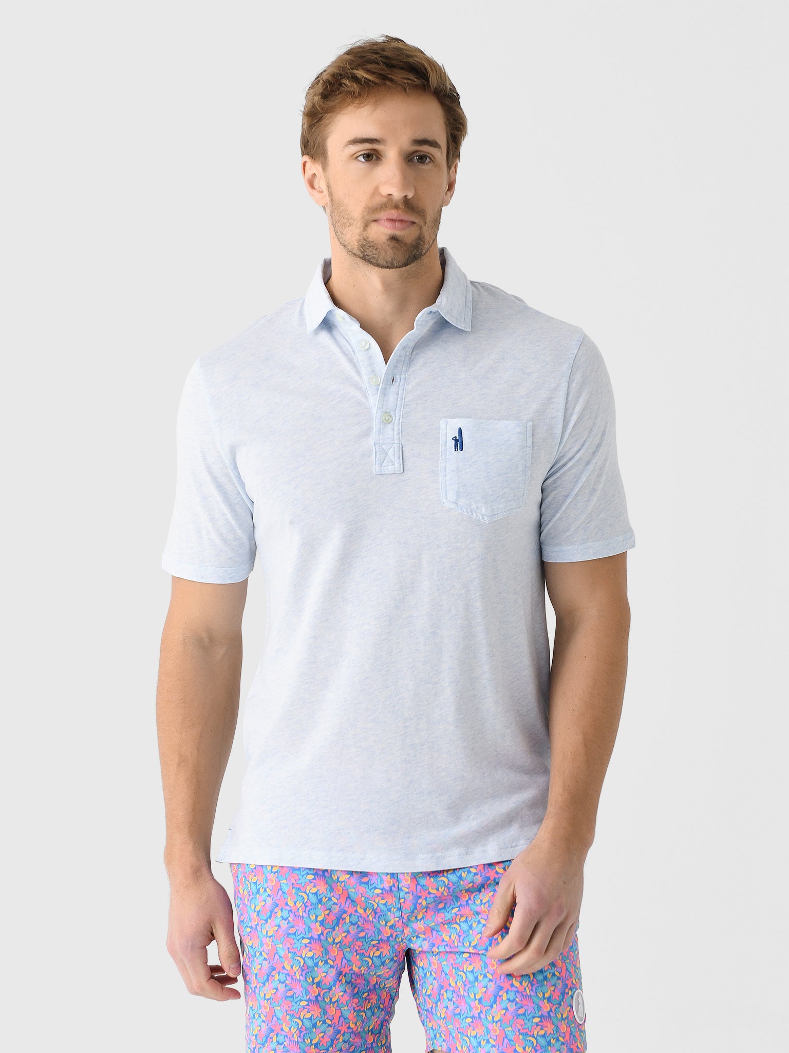 Johnnie-O Men's Heathered 2.0 Original 4-Button Polo - Saint Bernard