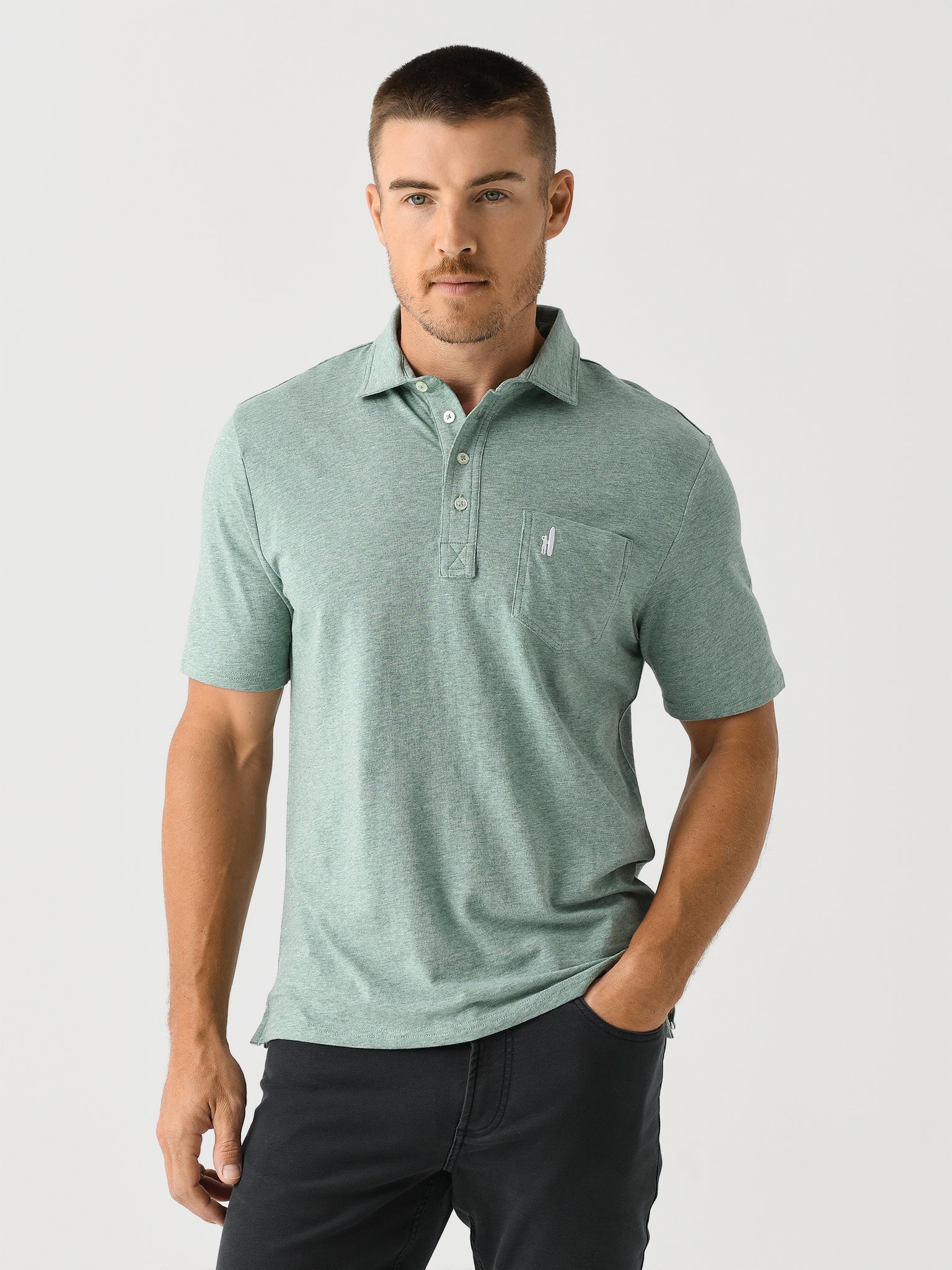 Johnnie-O Men's Heathered 2.0 Original 4-Button Polo - Saint Bernard