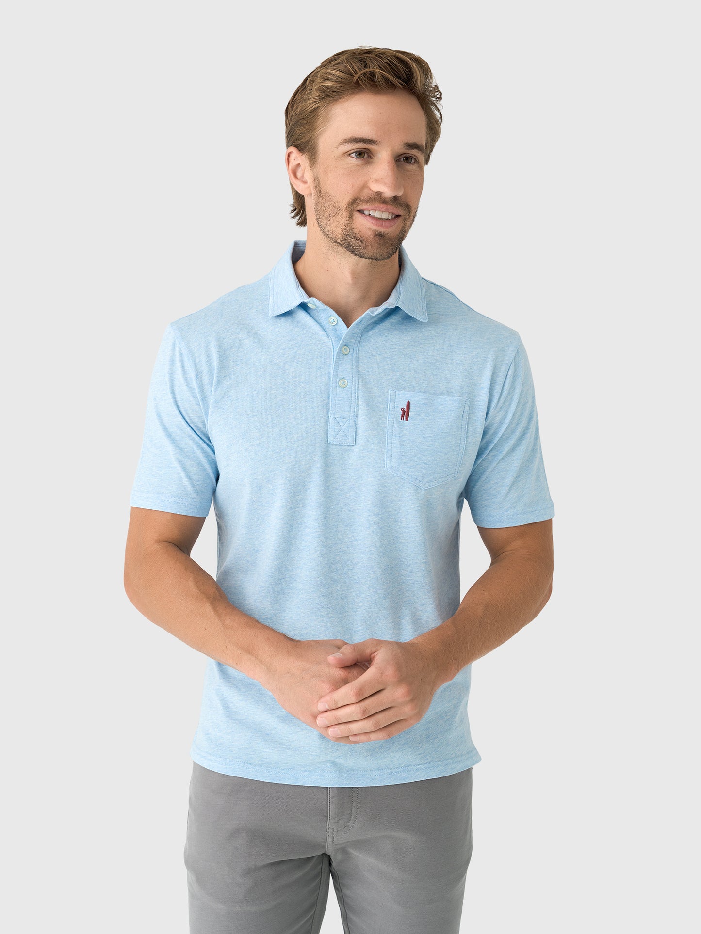 Johnnie-O Men's Heathered 2.0 Original 4-Button Polo - Saint Bernard