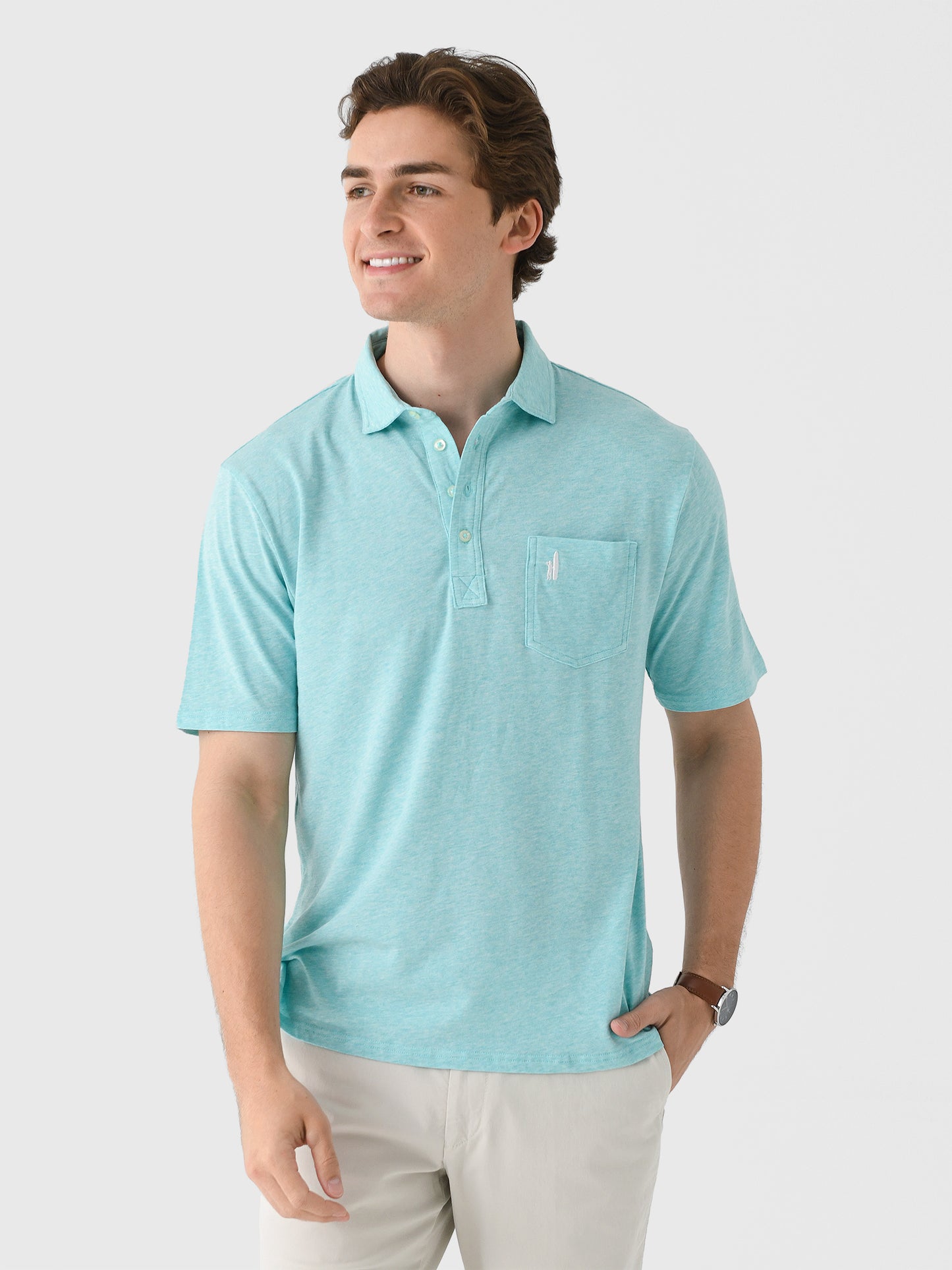 Johnnie-O Men's Heathered 2.0 Original 4-Button Polo - Saint Bernard