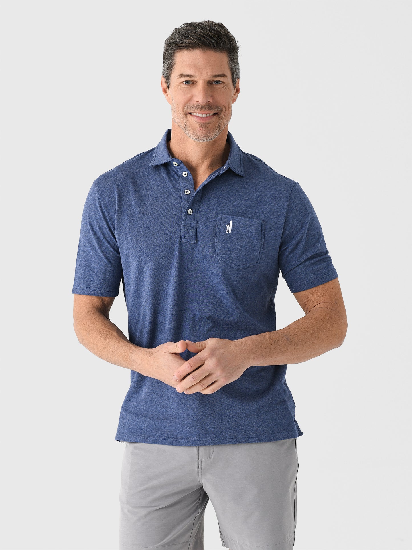 Johnnie-O Men's Heathered 2.0 Original 4-Button Polo - Saint Bernard