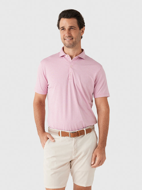 Johnnie-O Men's Michael Stripe Performance Jersey Polo