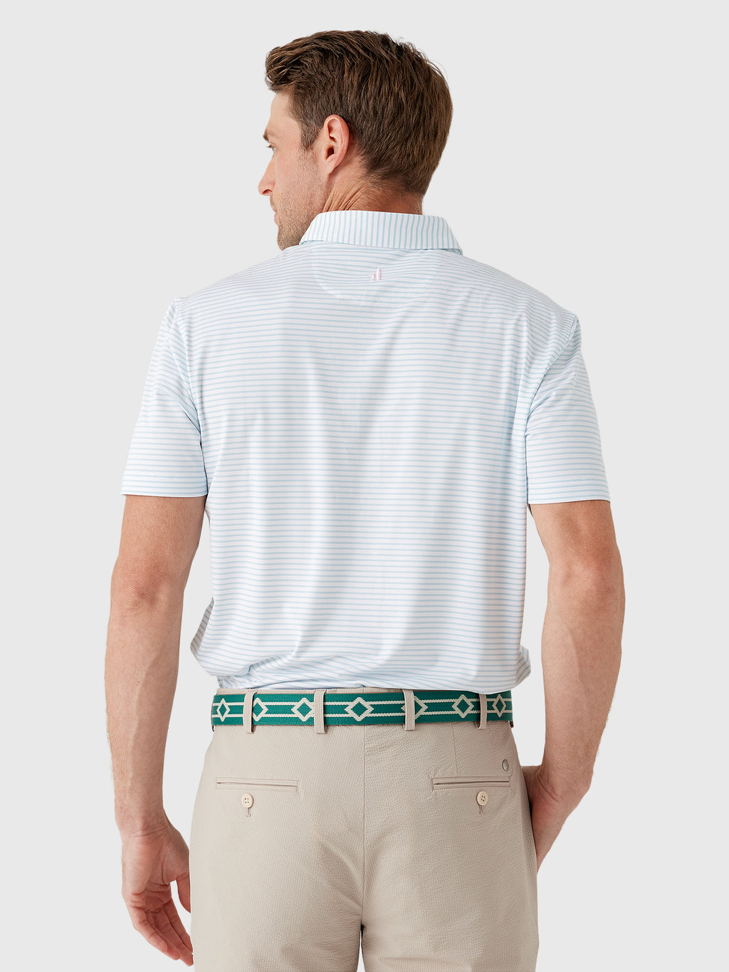 Johnnie-O Men's Michael Stripe Performance Jersey Polo - Saint Bernard