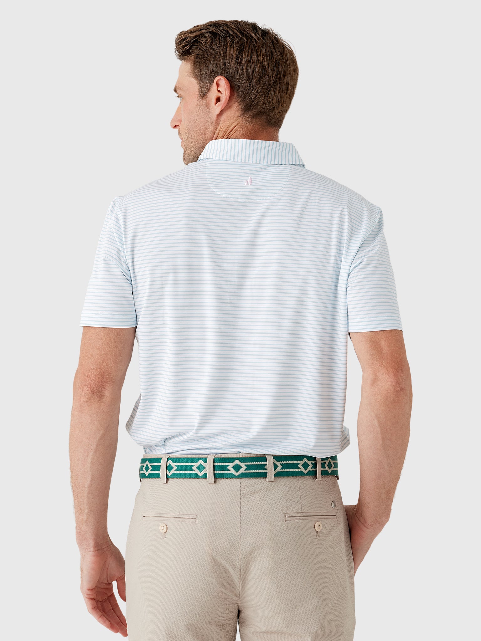 Johnnie-O Men's Michael Stripe Performance Jersey Polo - Saint Bernard