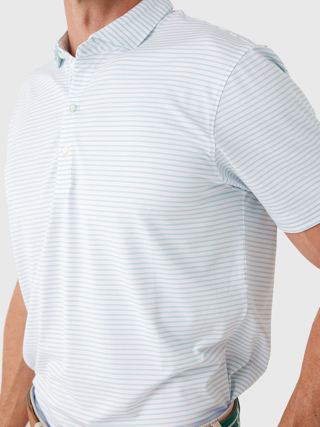 Johnnie-O Men's Michael Stripe Performance Jersey Polo - Saint Bernard